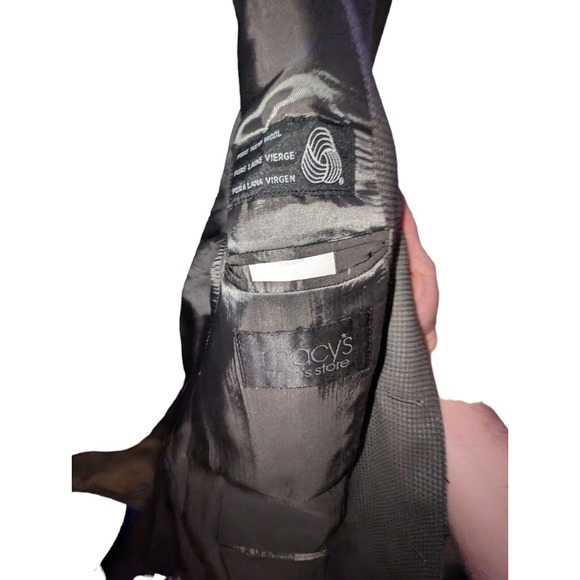 DKNY Sport Coat Mens Size L Wool Beige Houndstooth 3 Btn Single Vented Blazer - Picture 7 of 8